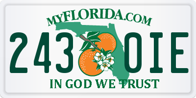 FL license plate 2430IE