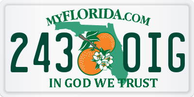 FL license plate 2430IG