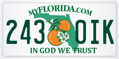 FL license plate 2430IK
