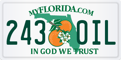 FL license plate 2430IL