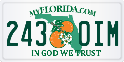 FL license plate 2430IM