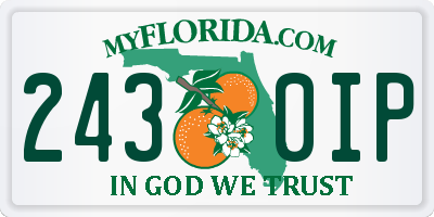 FL license plate 2430IP