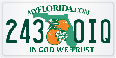 FL license plate 2430IQ