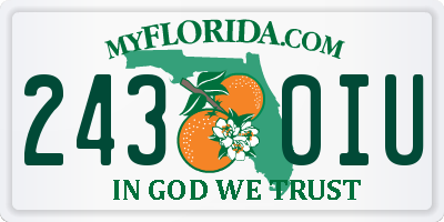 FL license plate 2430IU