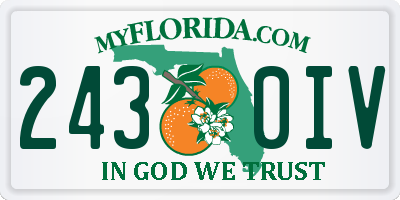FL license plate 2430IV