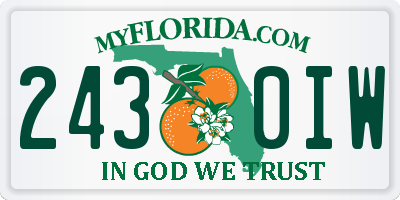 FL license plate 2430IW