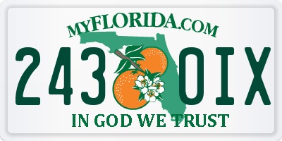 FL license plate 2430IX
