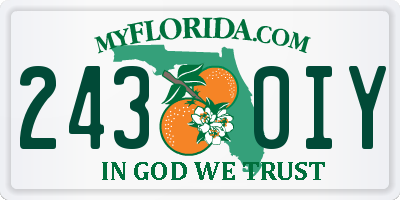 FL license plate 2430IY
