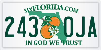 FL license plate 2430JA