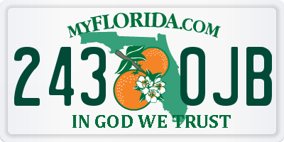 FL license plate 2430JB