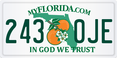 FL license plate 2430JE