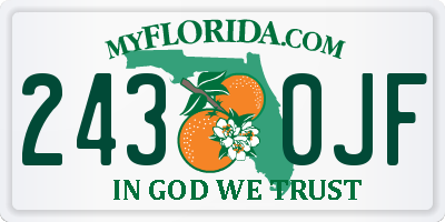 FL license plate 2430JF