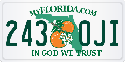 FL license plate 2430JI