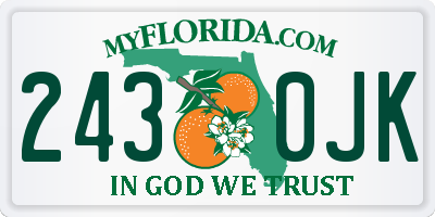 FL license plate 2430JK
