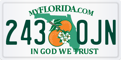 FL license plate 2430JN