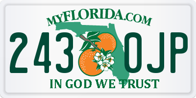 FL license plate 2430JP