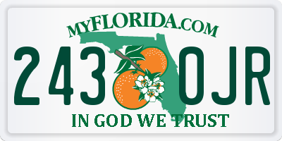 FL license plate 2430JR
