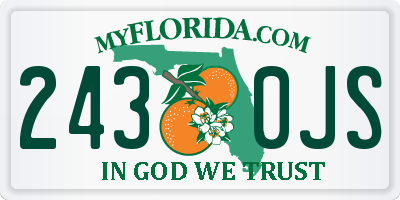 FL license plate 2430JS