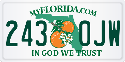 FL license plate 2430JW
