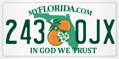 FL license plate 2430JX