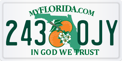 FL license plate 2430JY