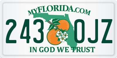 FL license plate 2430JZ