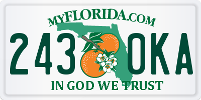 FL license plate 2430KA
