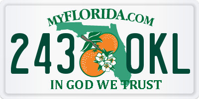 FL license plate 2430KL