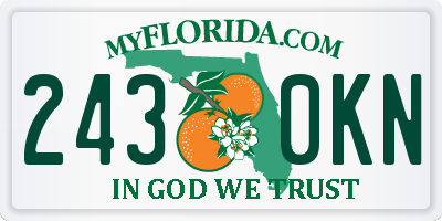 FL license plate 2430KN