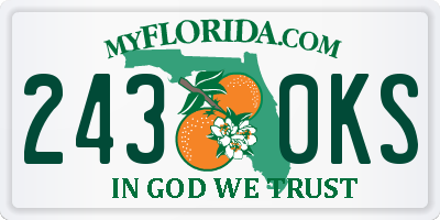 FL license plate 2430KS