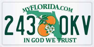FL license plate 2430KV