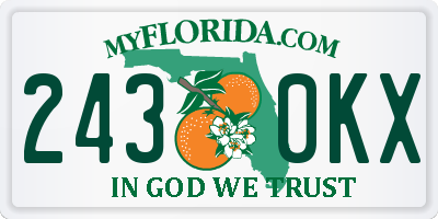 FL license plate 2430KX