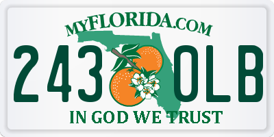 FL license plate 2430LB