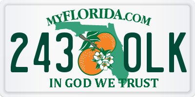 FL license plate 2430LK