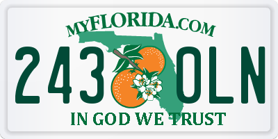FL license plate 2430LN