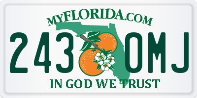FL license plate 2430MJ