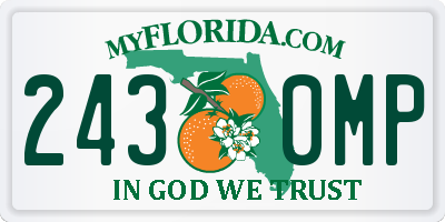 FL license plate 2430MP