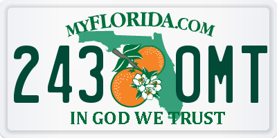 FL license plate 2430MT