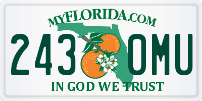 FL license plate 2430MU