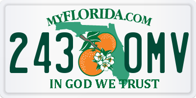 FL license plate 2430MV
