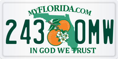 FL license plate 2430MW