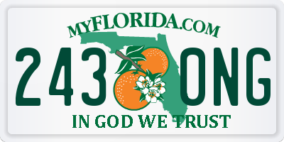 FL license plate 2430NG