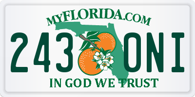 FL license plate 2430NI