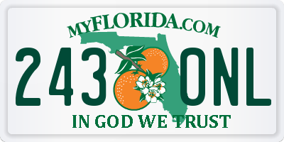 FL license plate 2430NL
