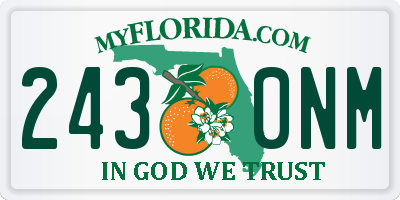 FL license plate 2430NM