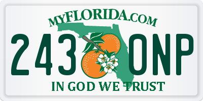 FL license plate 2430NP