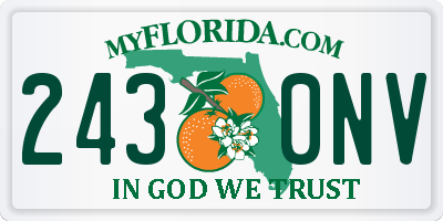 FL license plate 2430NV