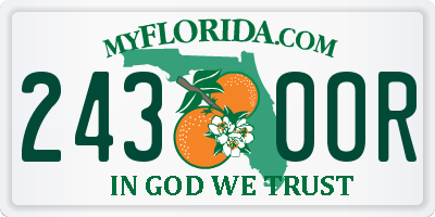 FL license plate 2430OR