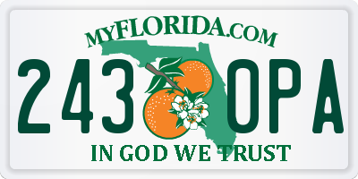 FL license plate 2430PA