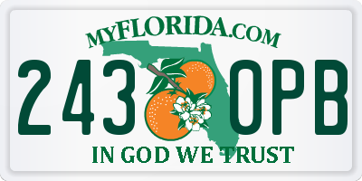 FL license plate 2430PB